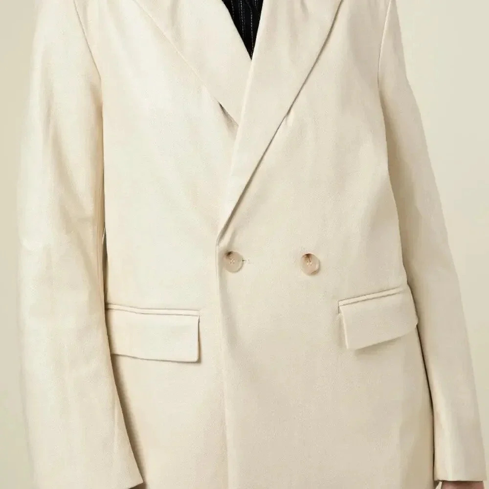 FRNCH Garance Cream Vegan Leather Blazer - Picture 2 of 8